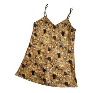 American Vintage Shirley of Hollywood Lion Tiger Lingerie Nightgown Slip Dress